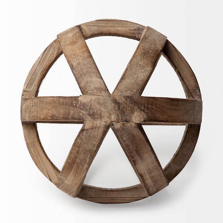 Tibik 8L x 8W Natural Wooden Orb Decor Mercana