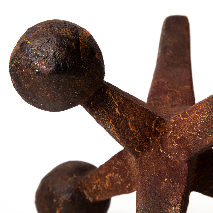Jax Set of 3 8L x 7W Cast Iron Metal Jacks Decor Mercana