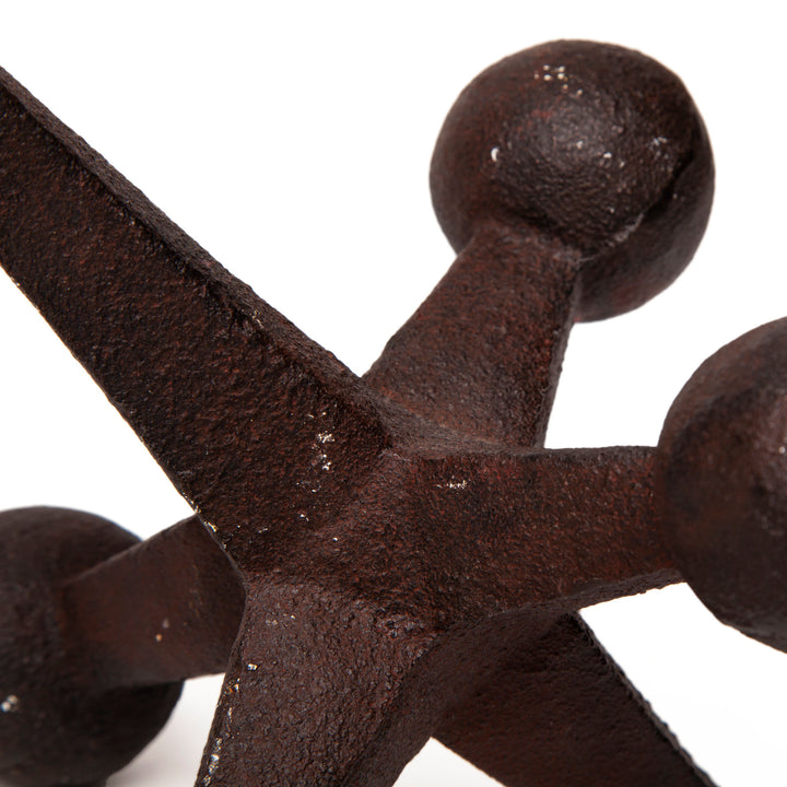 Jax Set of 3 8L x 7W Cast Iron Metal Jacks Decor Mercana