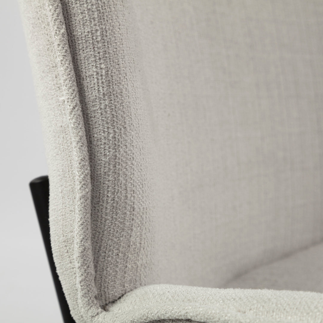 Inala White Fabric Seat Black Metal Frame Dining Chair Living Room Mercana