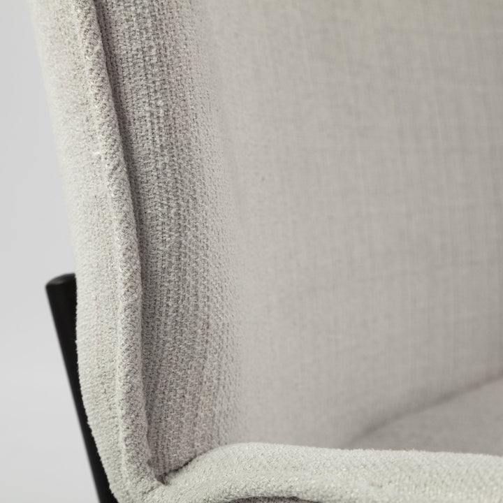 Inala White Fabric Seat Black Metal Frame Dining Chair Living Room Mercana