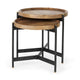 Marquisa (Set of 2) Light Brown Wood W/ Black Metal Base Nesting Side Tables Living Room Mercana