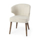 Niles Cream Fabric Seat W/ Medium Brown Wooden Legs Wingback Dining Chair Dining Room Mercana #cream fabric / medium brown