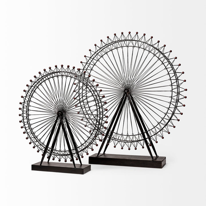 London Eye 3L x 25W Black Metal London Eye Replica Decor Mercana