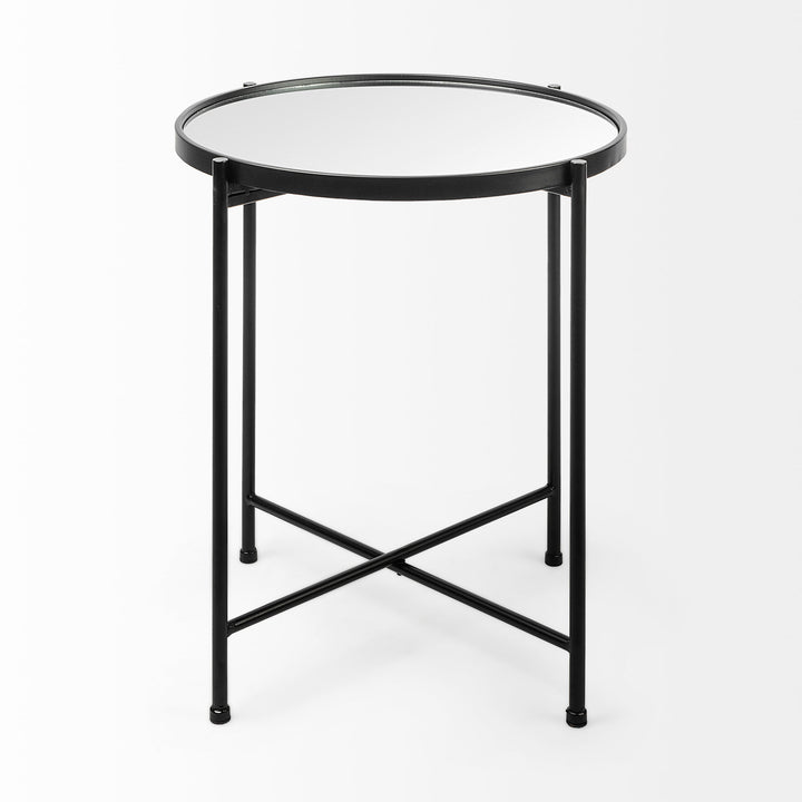 Samantha (Small) Black Mirror Top Accent Table Decor Mercana