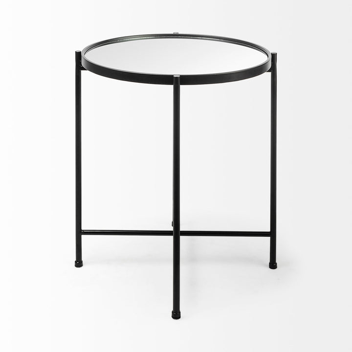 Samantha (Small) Black Mirror Top Accent Table Decor Mercana