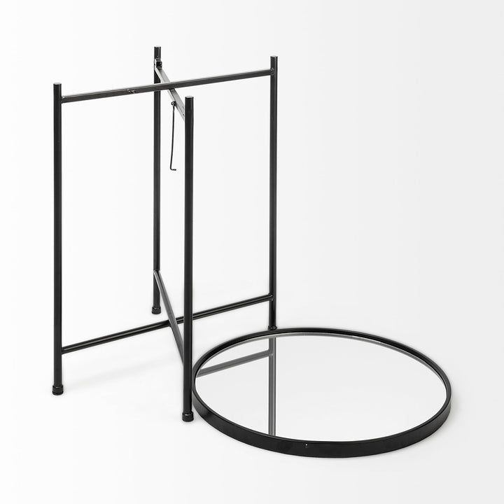 Samantha (Small) Black Mirror Top Accent Table Decor Mercana