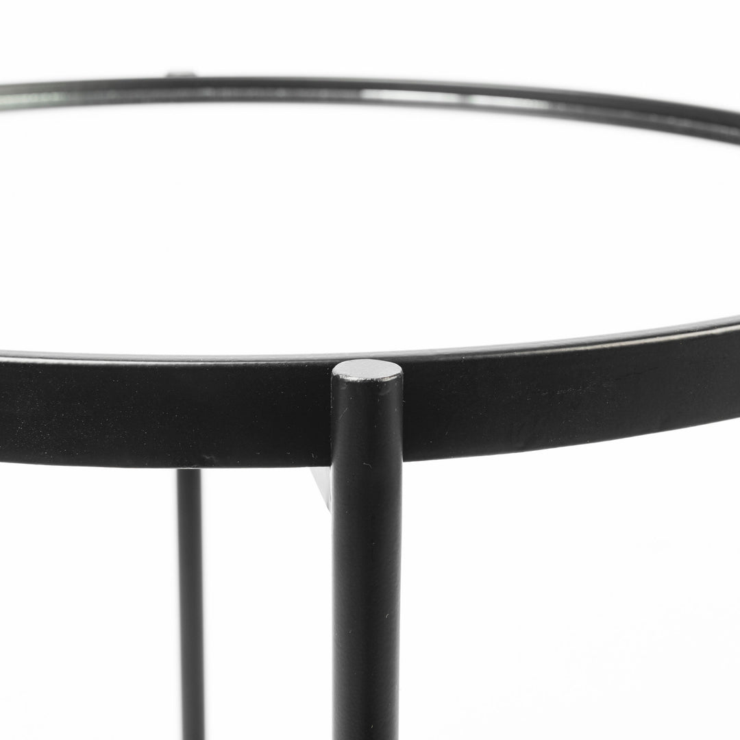 Samantha (Small) Black Mirror Top Accent Table Decor Mercana