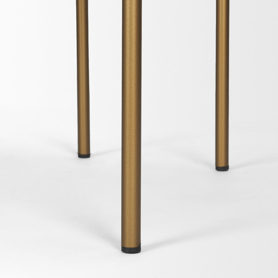 Parker Brown Faux Leather Seat Gold Metal Bar Stool Dining Room Mercana