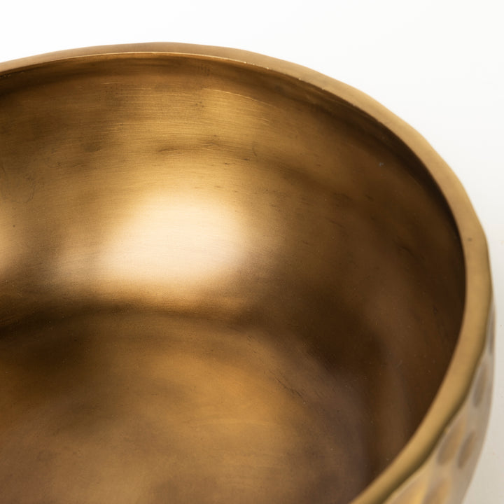 Karmel 12L x 12W Gold Hammered Aluminum Bowl Decor Mercana