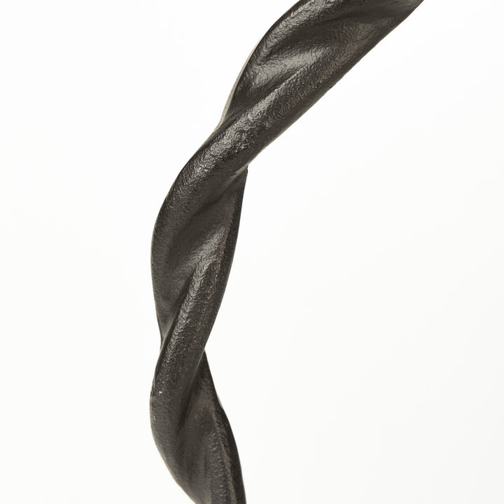 Rizwan (Small) Black Aluminum Braided Circular Object Decor Mercana