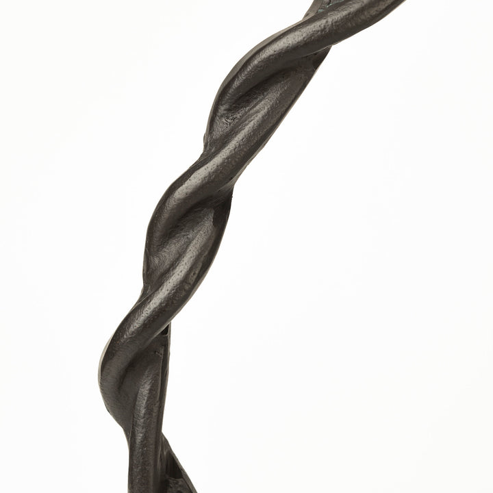 Rizwan (Large) Black Aluminum Braided Circular Object Decor Mercana