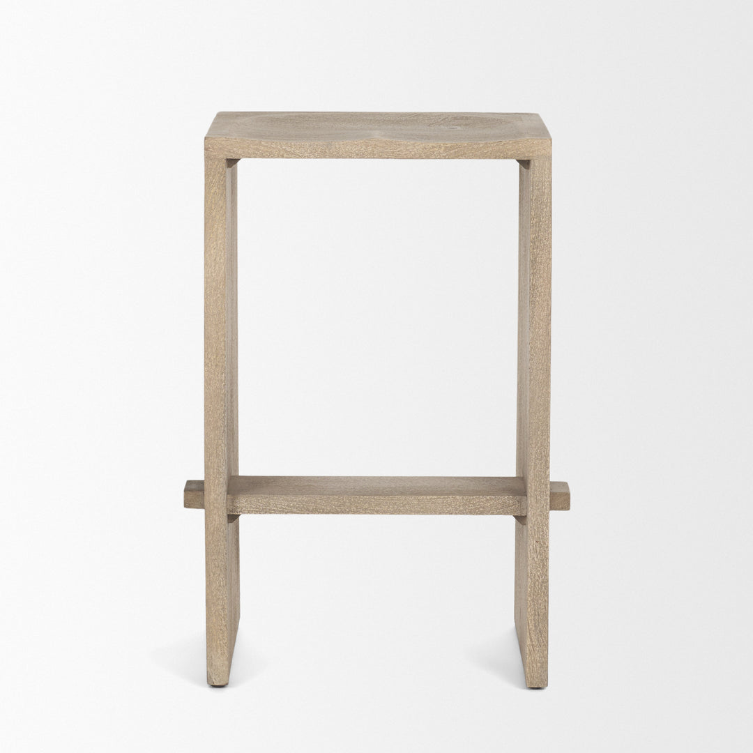 Aida 26" Seat Height Light Gray Wood Counter Stool Dining Room Mercana
