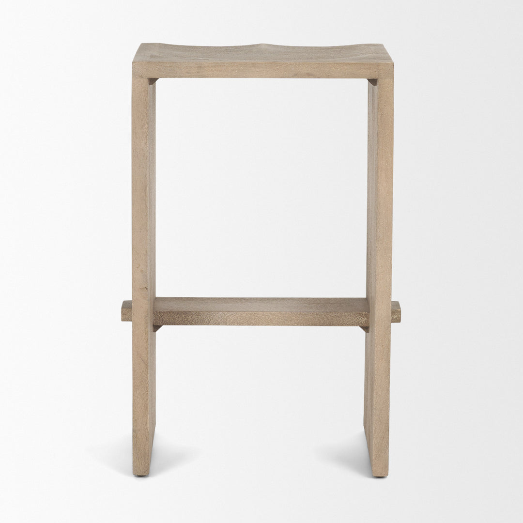 Aida 26" Seat Height Light Gray Wood Counter Stool Dining Room Mercana
