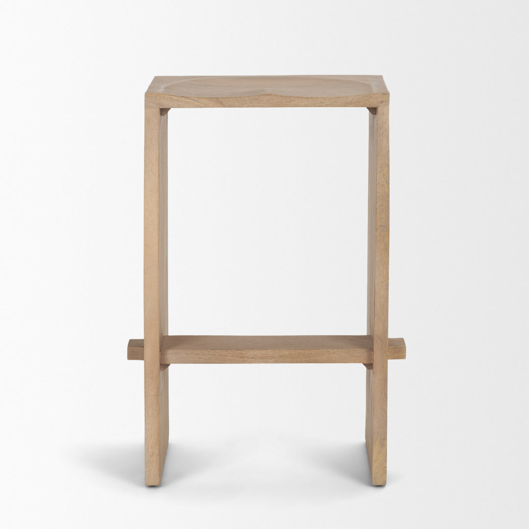 Aida 26" Seat Height Light Brown Wood Counter Stool Dining Room Mercana