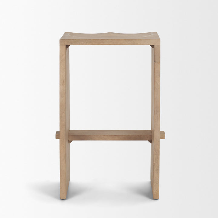 Aida 26" Seat Height Light Brown Wood Counter Stool Dining Room Mercana