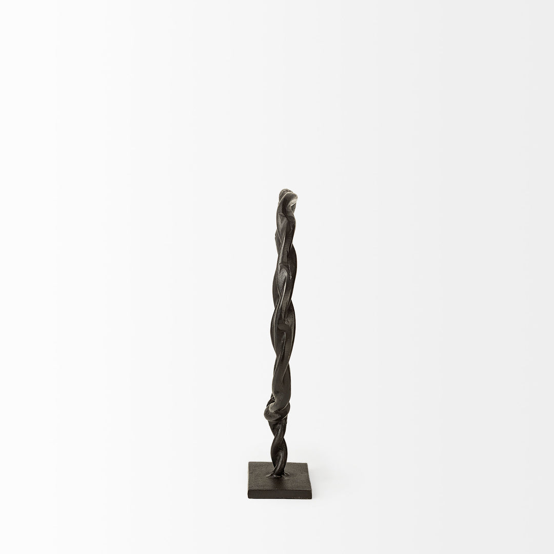 Rizwan (Small) Black Aluminum Braided Circular Object Decor Mercana