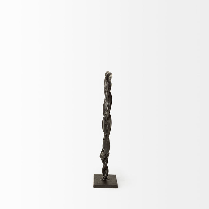 Rizwan (Small) Black Aluminum Braided Circular Object Decor Mercana