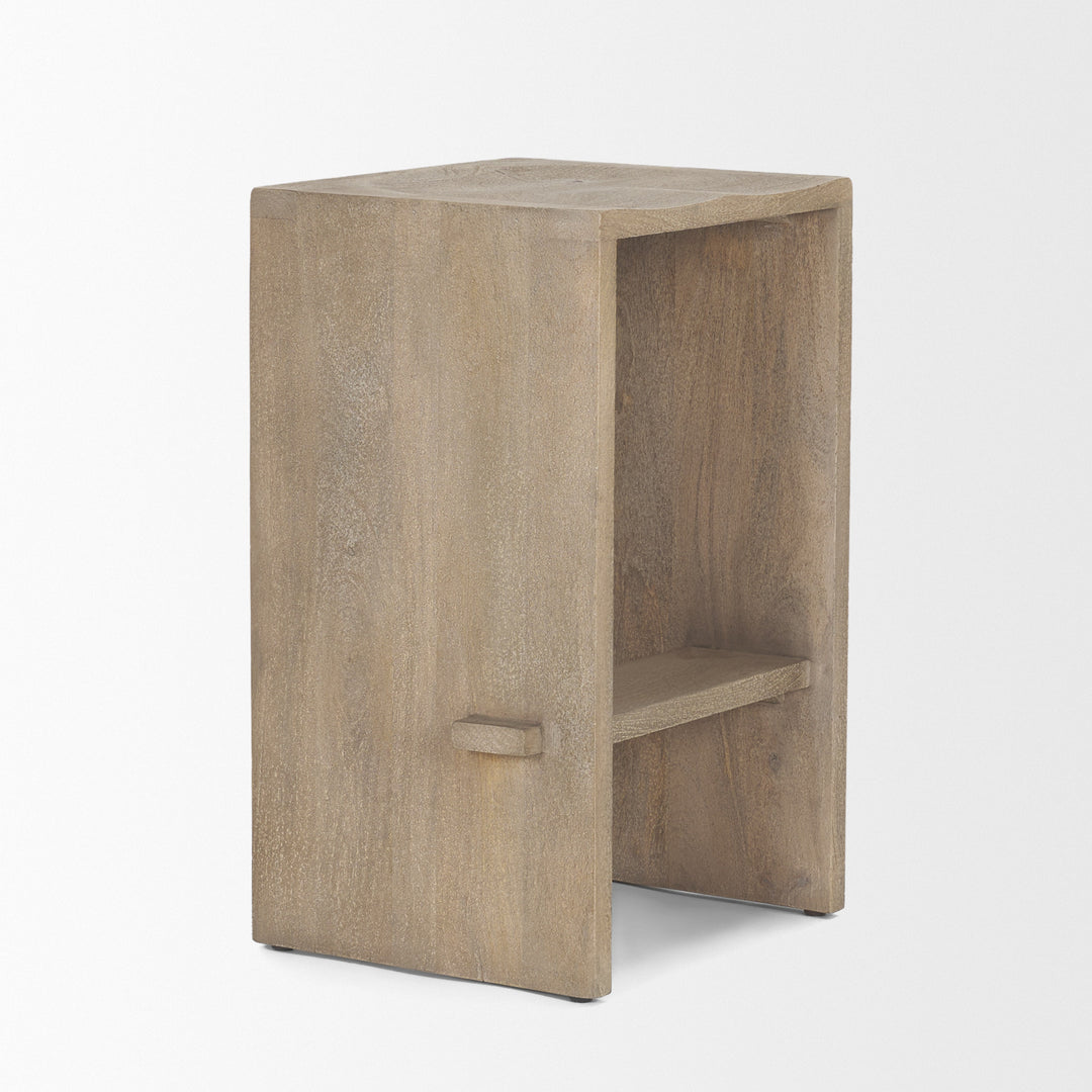 Aida 26" Seat Height Light Gray Wood Counter Stool Dining Room Mercana