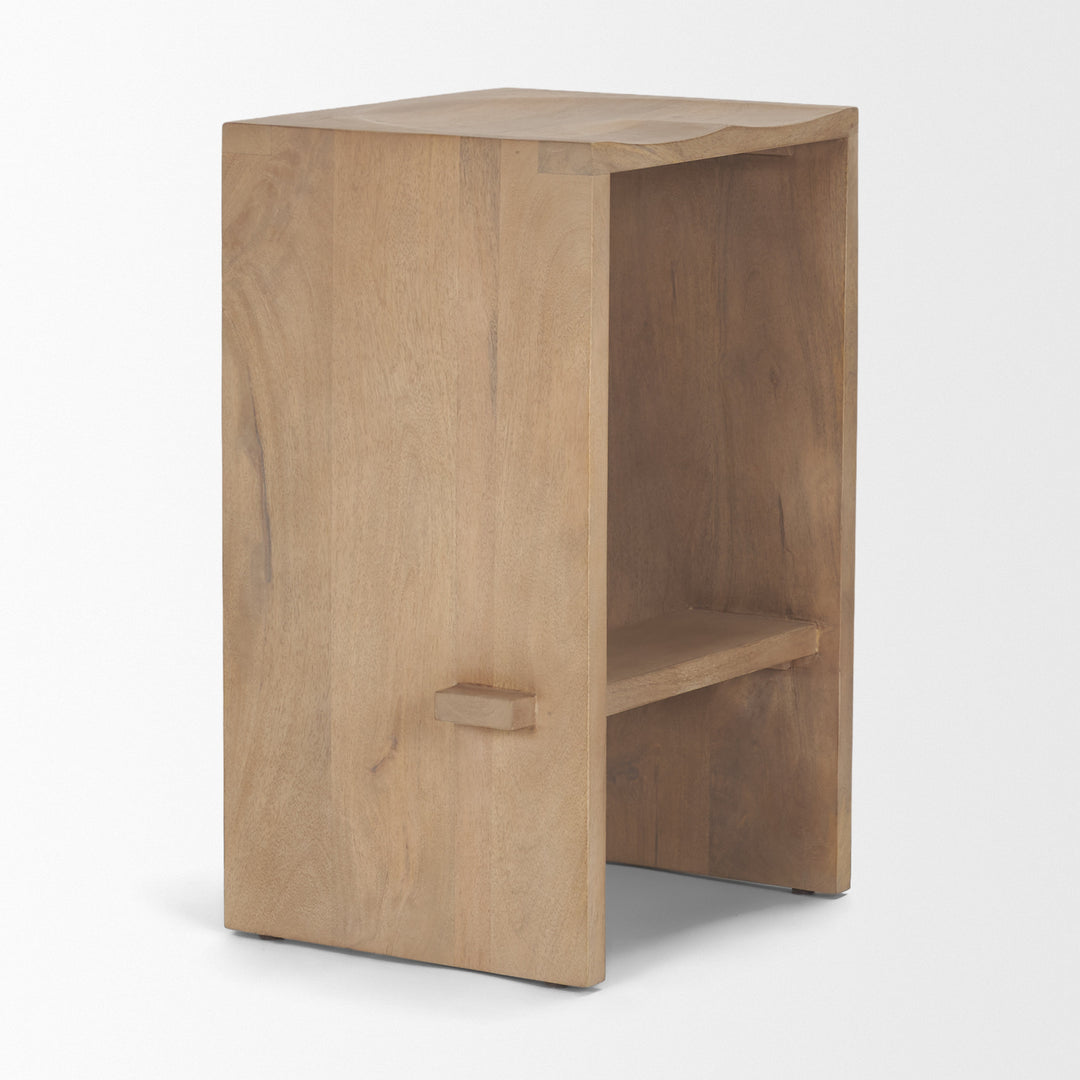 Aida 26" Seat Height Light Brown Wood Counter Stool Dining Room Mercana