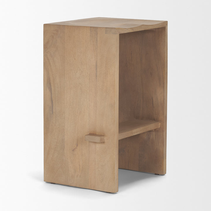 Aida 26" Seat Height Light Brown Wood Counter Stool Dining Room Mercana