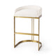 Hollyfield II Cream Fabric Seat W/ Gold Metal Base Bar Stool Dining Room Mercana #bar height #cream fabric