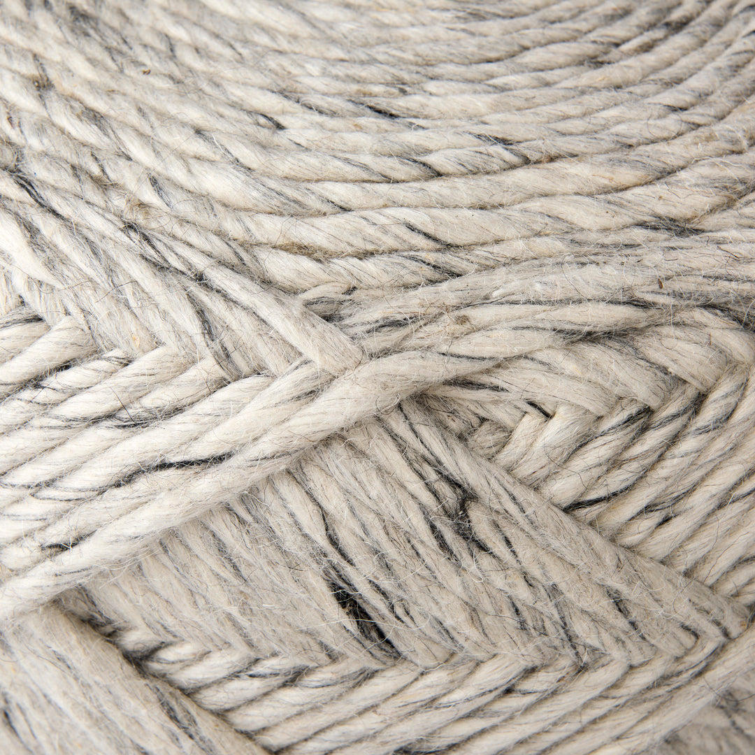 Esfera Beige Chevron Woven Round Pouf Living Room Mercana