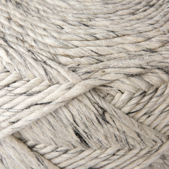 Esfera Beige Chevron Woven Round Pouf Living Room Mercana