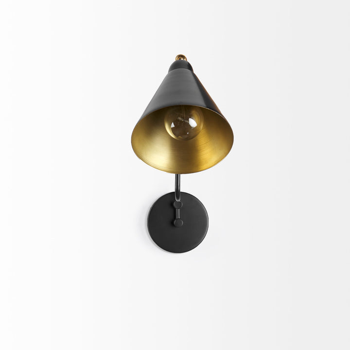 Cobalt 6L x 32W Black Metal Cone Shaped Swivel Wall Sconce Decor Mercana