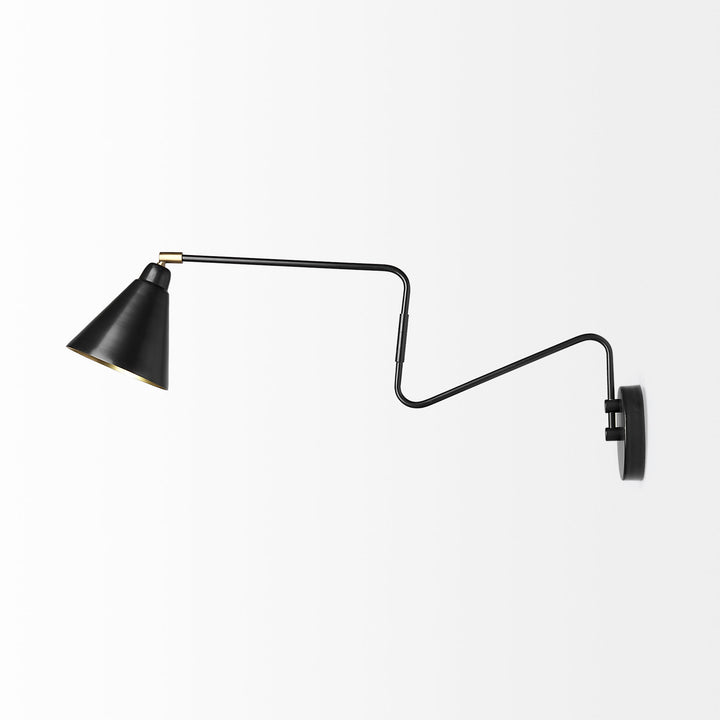 Cobalt 6L x 32W Black Metal Cone Shaped Swivel Wall Sconce Decor Mercana
