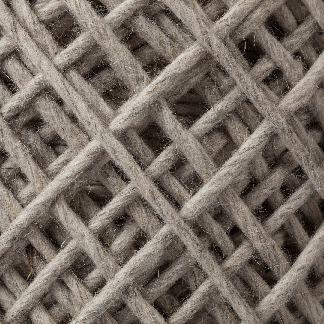 Allium Oatmeal Handwoven Wool Cylindrical Pouf Living Room Mercana