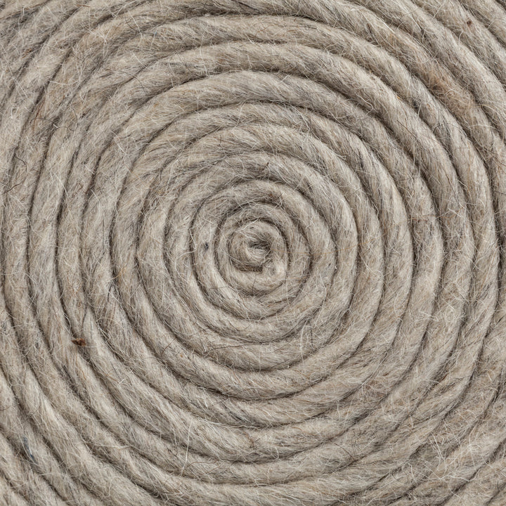 Allium Oatmeal Handwoven Wool Cylindrical Pouf Living Room Mercana