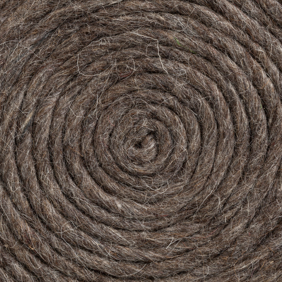 Allium Dark Brown Handwoven Wool Cylindrical Pouf Living Room Mercana