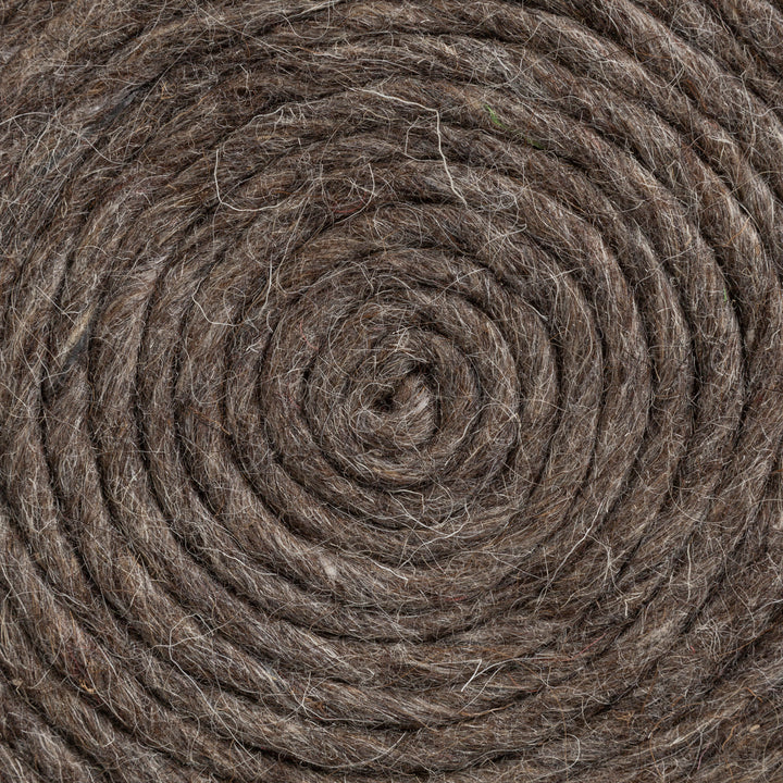 Allium Dark Brown Handwoven Wool Cylindrical Pouf Living Room Mercana