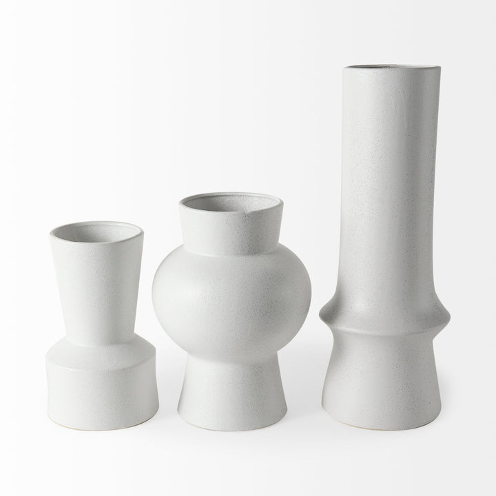 Laforge 9.4H Small White Ceramic Vase Decor Mercana