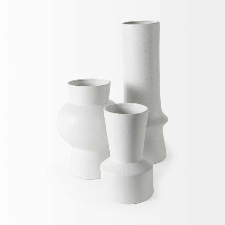 Laforge 9.4H Small White Ceramic Vase Decor Mercana
