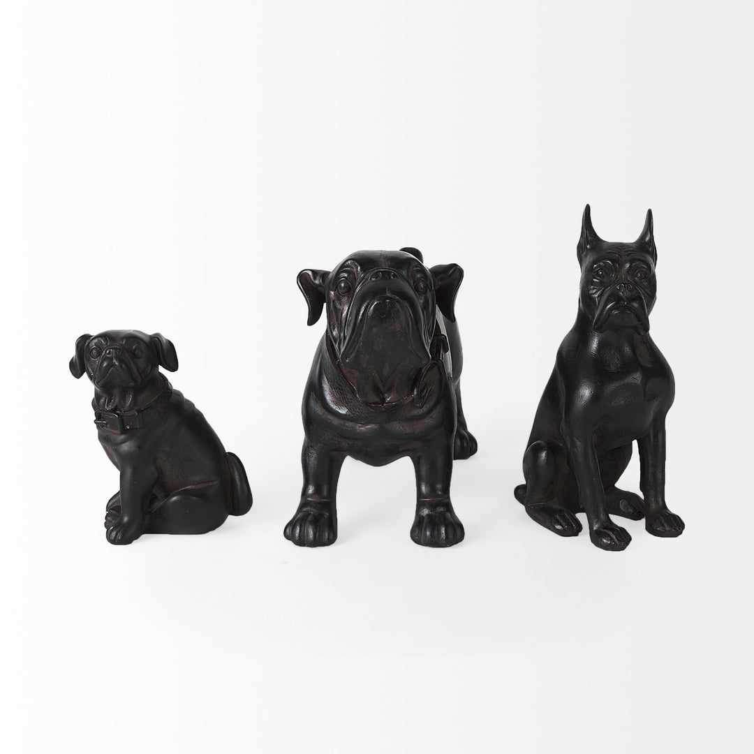 Cadence 4L x 5W Black Resin Pug Dog Decor Mercana