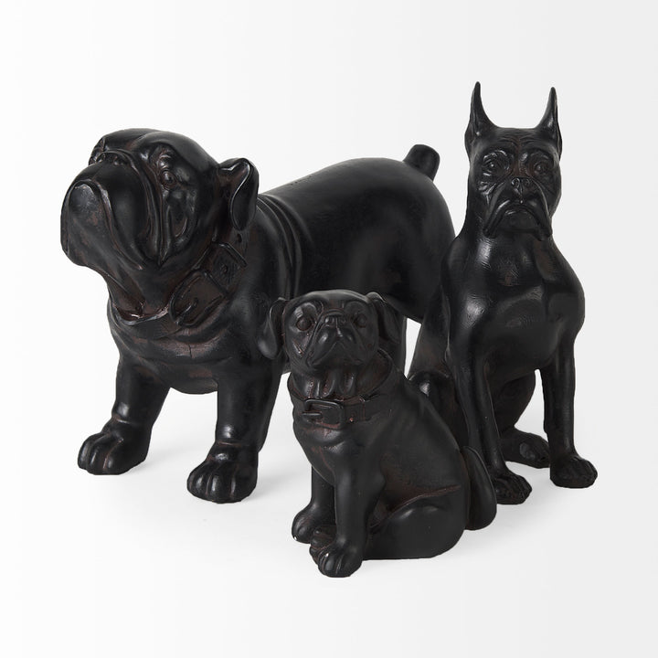 Cadence 4L x 5W Black Resin Pug Dog Decor Mercana