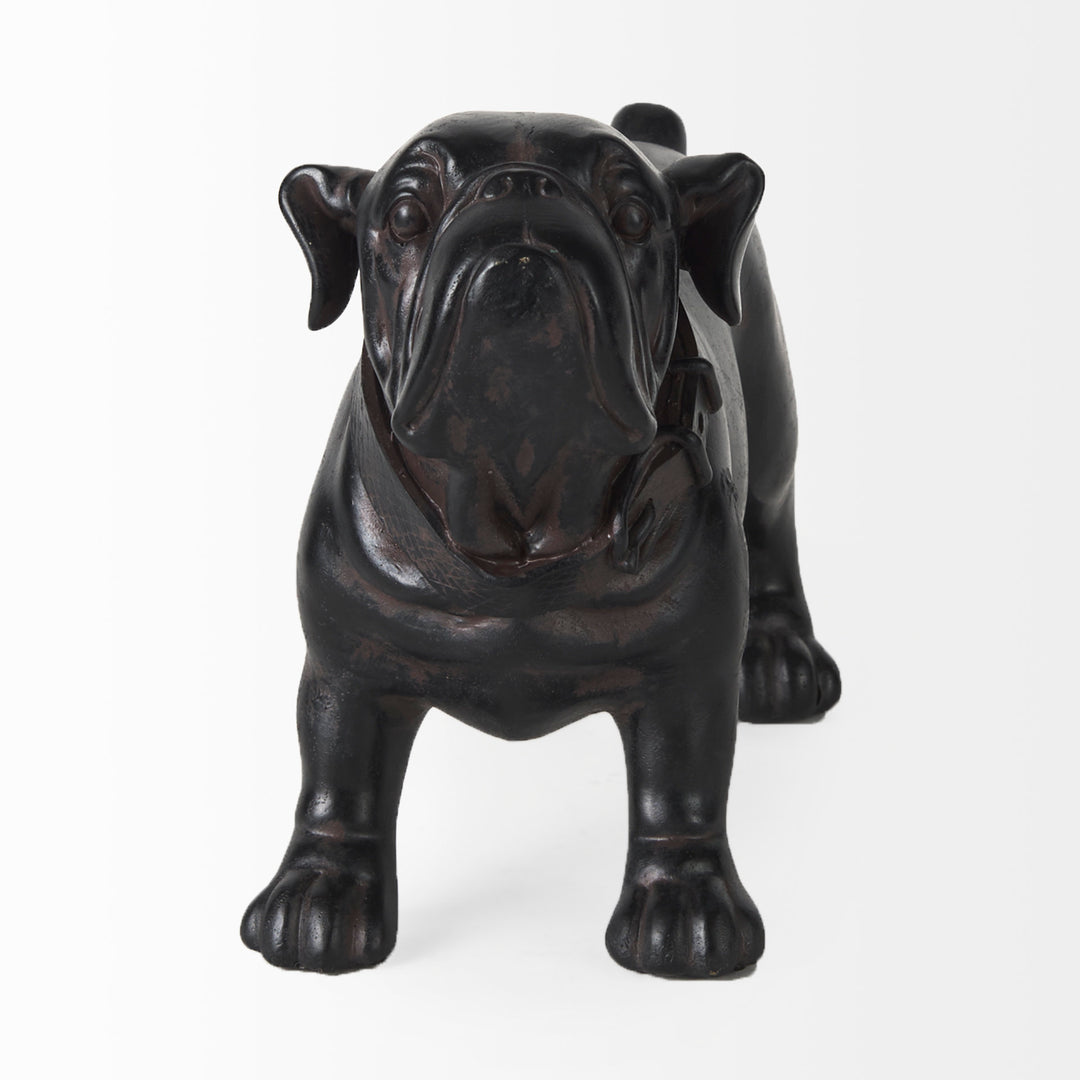 Hugo 5L x 13W Black Resin Bulldog Decor Mercana