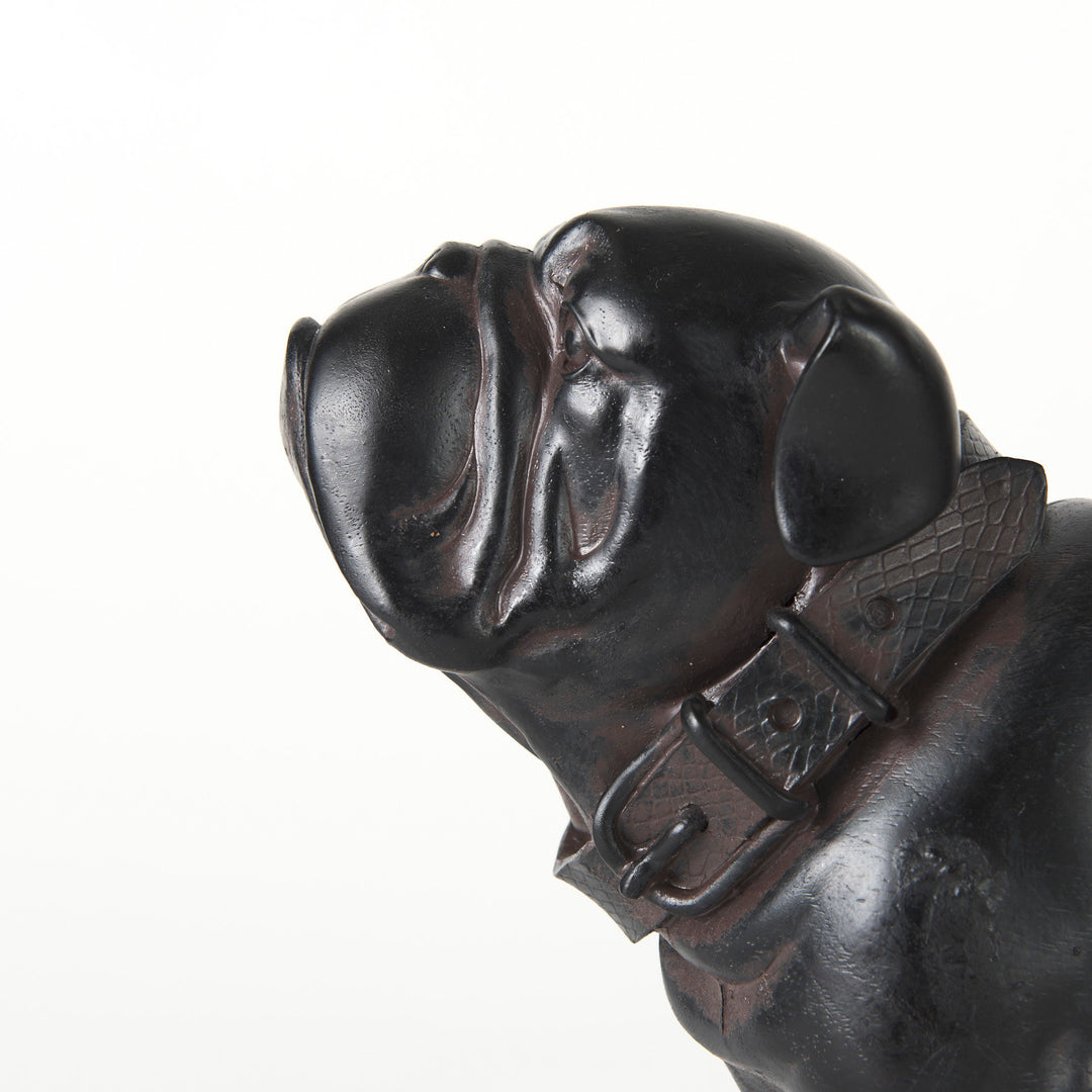 Hugo 5L x 13W Black Resin Bulldog Decor Mercana