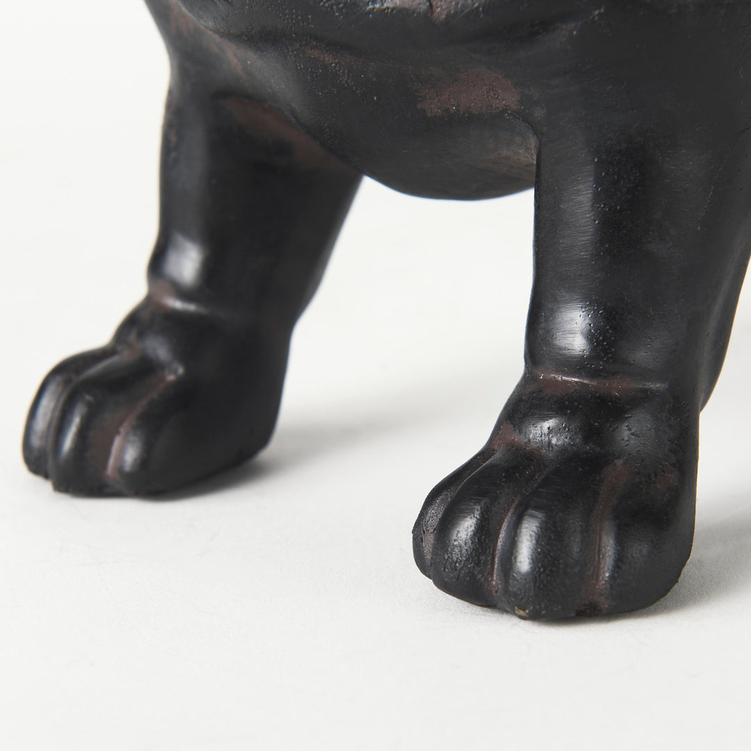 Hugo 5L x 13W Black Resin Bulldog Decor Mercana