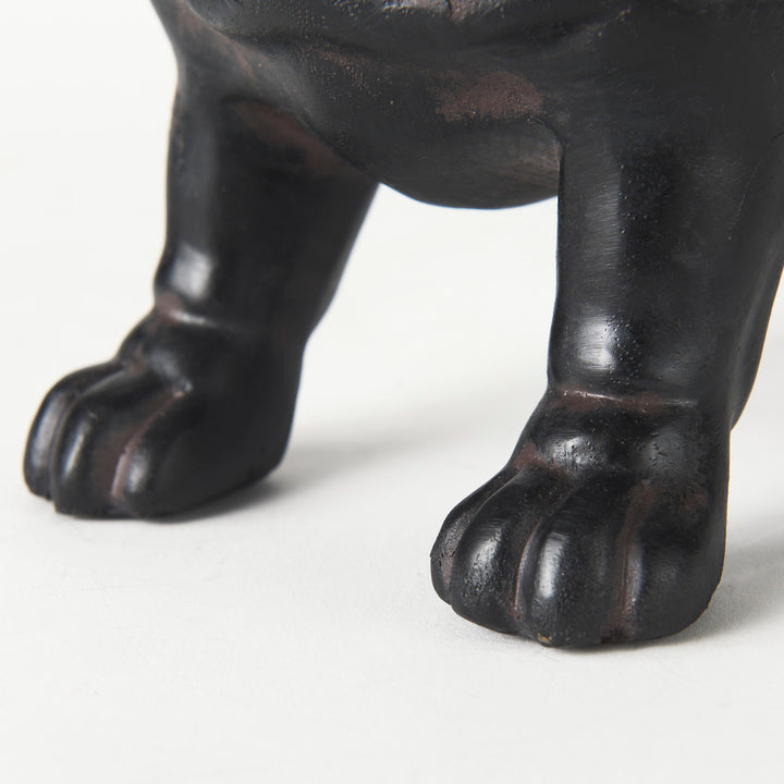 Hugo 5L x 13W Black Resin Bulldog Decor Mercana