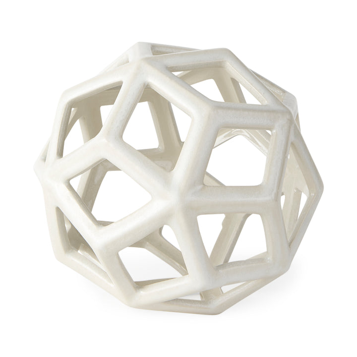 Geom White Ceramic Geometric Object Decor Mercana