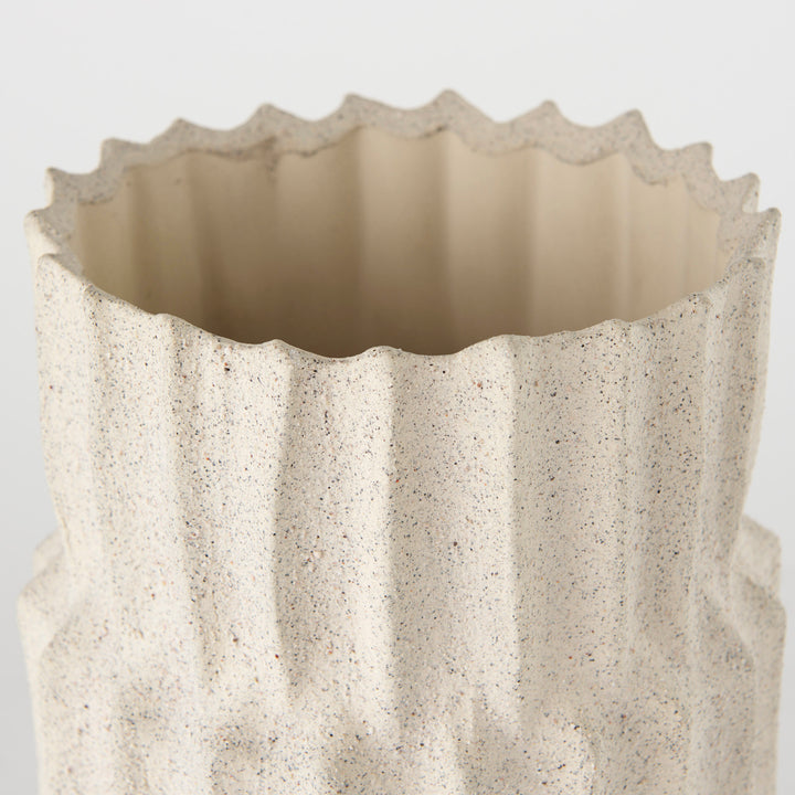 Cardon 14.4H Cream Ceramic Vase Decor Mercana