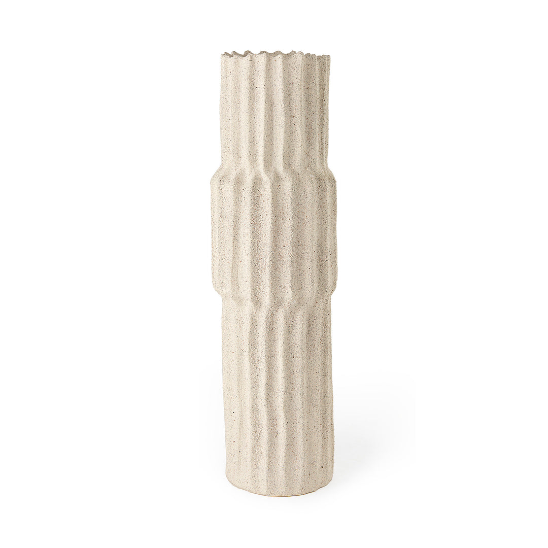 Cardon 23.0H Cream Ceramic Vase Decor Mercana