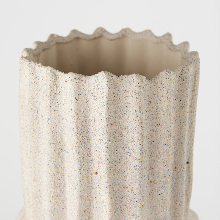 Cardon 23.0H Cream Ceramic Vase Decor Mercana