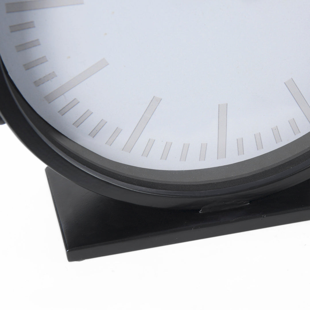 Marian Black Studded Round Table Clock Decor Mercana