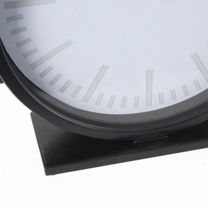 Marian Black Studded Round Table Clock Decor Mercana