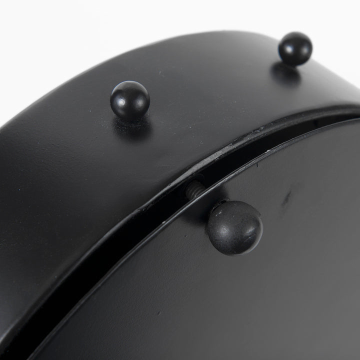 Marian Black Studded Round Table Clock Decor Mercana