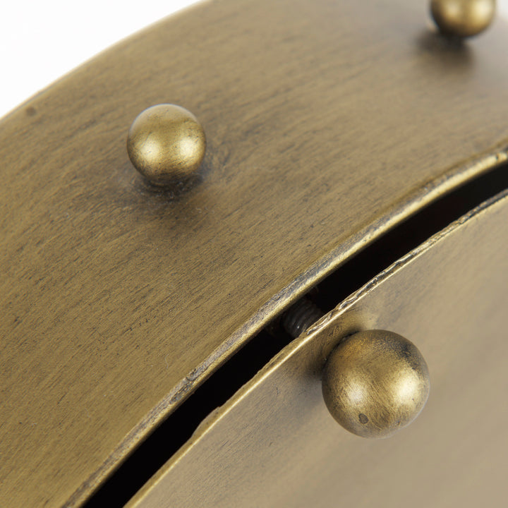Marian Gold Metal W/Studs Round Table Clock Decor Mercana